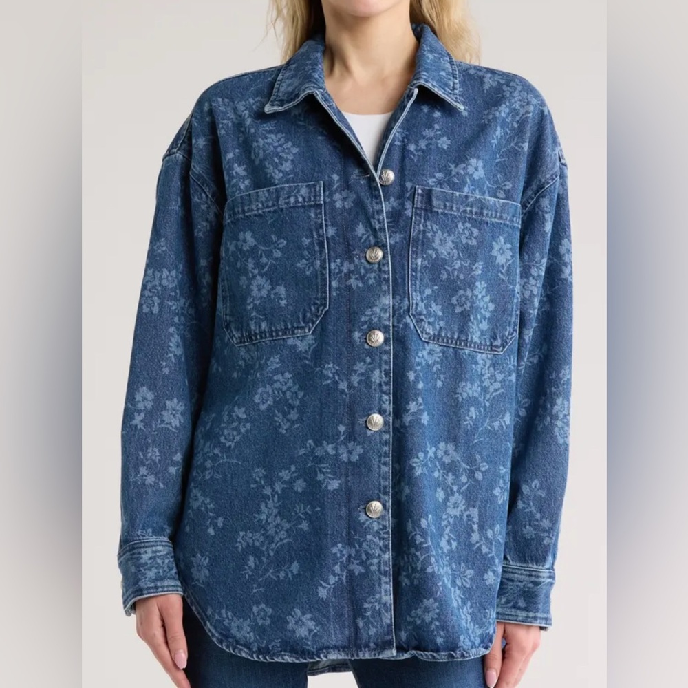 Rag & Bone Printed Denim Shirt Jacket - Picture 3 of 13